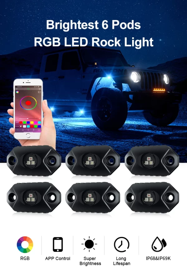 Flex RGB Rock light kit ( x6 )